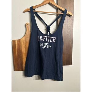 Abercrombie & Fitch Y2K Black Racerback 1st Division Graphic Tank Top Size Large